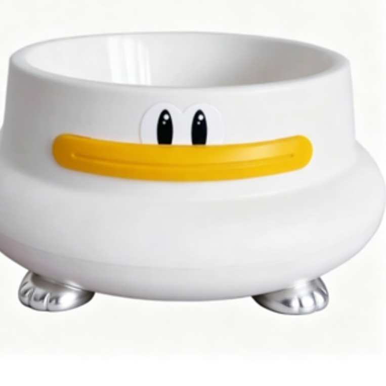 Duck Design Pet Food Bowl with Anti-Slip Base