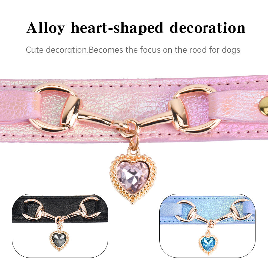 Rhinestone Pet Collar with Heart Charm