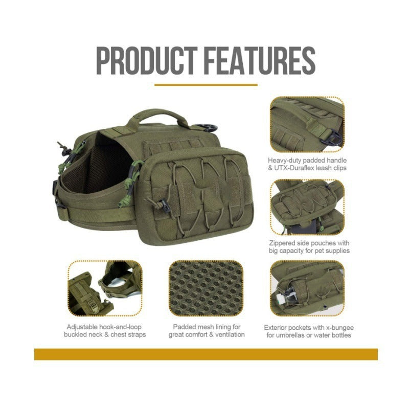 Nylon Dog Tactical Harness for Medium Large Dogs
