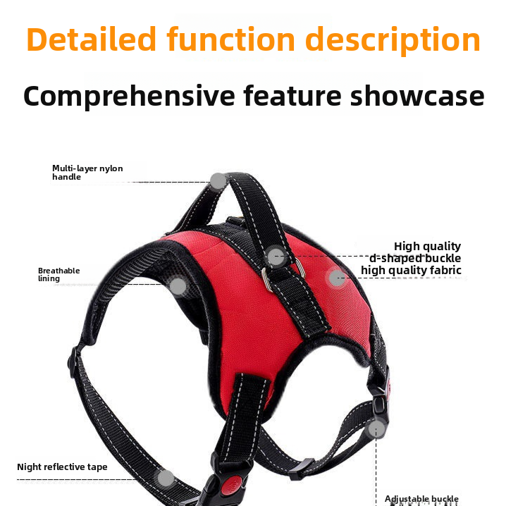 Adjustable Nylon Dog Harness and Leash Set
