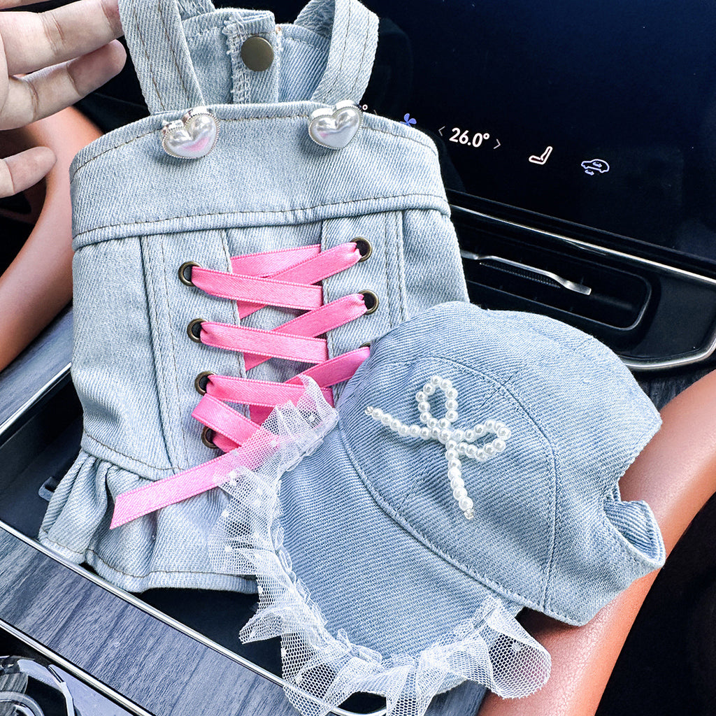 Cute Denim Pet Skirt