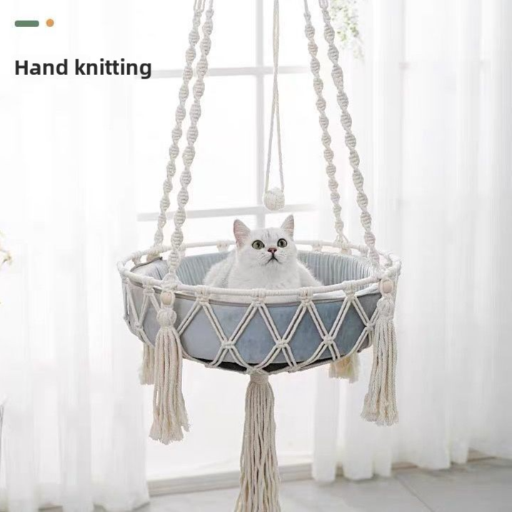 Cotton Rope Pet Hanging Basket Bed